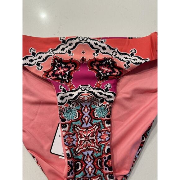 NEW Laundry By Shelli Segal Medium Colorful Bikini Bottom Crochet Trim Print - Picture 3 of 9